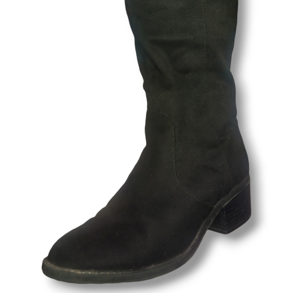EXPRESS Over The Knee Faux Suede Boots - Black | Size 7 - Picture 13 of 16
